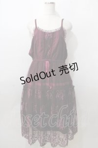 axes femme / レースチュールワンピース  ワイン Y-25-08-23-122-AX-OP-SZ-ZY