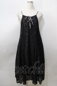 axes femme / レースキャミワンピース  黒 Y-25-08-23-123-AX-OP-SZ-ZY