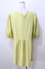 画像2: axes femme / ふくれジャカードロングプルオーバー F イエローグリーン Y-25-08-23-124-AX-TO-SZ-ZT224 (2)
