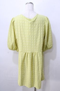 画像2: axes femme / ふくれジャカードロングプルオーバー F イエローグリーン Y-25-08-23-124-AX-TO-SZ-ZY