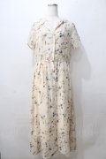 axes femme / 花柄開襟シャツワンピース M 生成り Y-25-08-23-125-AX-OP-SZ-ZY
