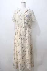 画像1: axes femme / 花柄開襟シャツワンピース M 生成り Y-25-08-23-125-AX-OP-SZ-ZT120 (1)