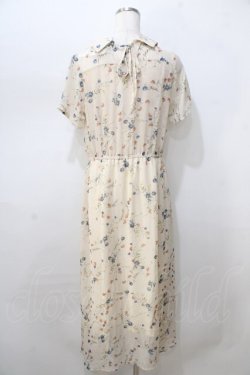 画像2: axes femme / 花柄開襟シャツワンピース M 生成り Y-25-08-23-125-AX-OP-SZ-ZY