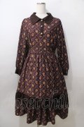 axes femme / キンモクセイ柄タイルワンピース M ワイン Y-25-08-23-127-AX-OP-SZ-ZY