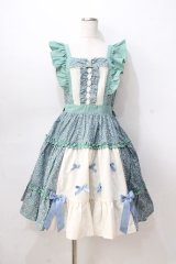 axes femme kawaii / ハミングフローラジャンスカ  グリーン Y-25-08-23-134-AX-OP-SZ-ZY