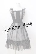 axes femme kawaii / ドットチュールエプロン M 黒 Y-25-08-23-140-AX-OP-SZ-ZY