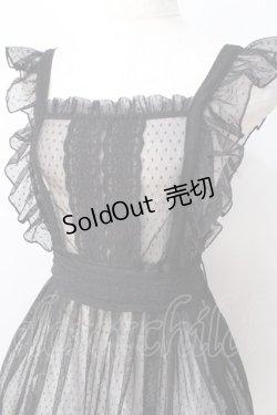 画像4: axes femme kawaii / ドットチュールエプロン M 黒 Y-25-08-23-140-AX-OP-SZ-ZY