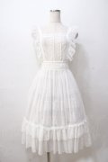 axes femme kawaii / ドットチュールエプロン M 白 Y-25-08-23-141-AX-OP-SZ-ZY