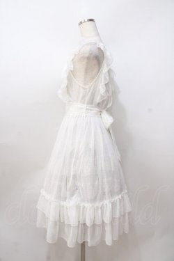 画像2: axes femme kawaii / ドットチュールエプロン M 白 Y-25-08-23-141-AX-OP-SZ-ZY