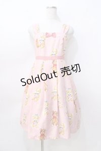 Emily Temple cute / MILKY TEDDYノースリーブワンピース  ピンク Y-25-08-23-142-ET-OP-SZ-ZY