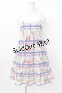 Emily Temple cute / ジャム瓶ノースリーブワンピース  ブルー Y-25-08-23-143-ET-OP-SZ-ZY