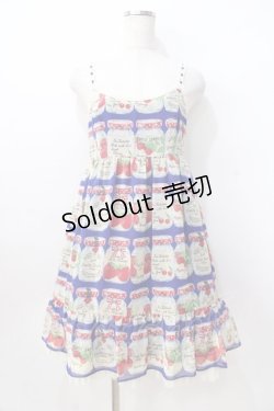 画像1: Emily Temple cute / ジャム瓶ノースリーブワンピース  ブルー Y-25-08-23-143-ET-OP-SZ-ZY