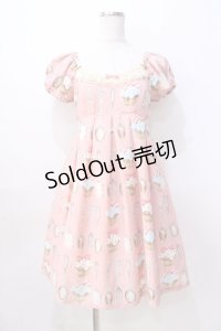 Emily Temple cute / カップケーキ&カトラリーワンピース  ピンク Y-25-08-23-146-ET-OP-SZ-ZY