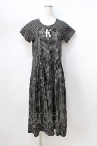 KANEKO ISAO / ロゴptドットティアードカットワンピ  黒 Y-25-08-23-150-EL-OP-SZ-ZT229