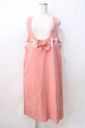 PINK HOUSE / ワッペンリボン付きジャンパースカート  ピンク Y-25-08-23-152-LO-OP-SZ-ZY