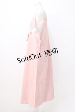 画像2: PINK HOUSE / ワッペンリボン付きジャンパースカート  ピンク Y-25-08-23-152-LO-OP-SZ-ZY