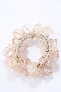 axes femme / クリスタルヘアゴム  淡ピンク Y-25-08-23-003-AX-ZA-HR-ZY