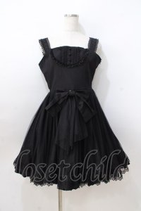 Vallee lys / アゲラタムチュールジャンパースカート  黒 Y-25-08-23-166-GO-OP-SZ-ZY