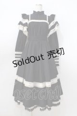 星箱works / リリアンヌ姉妹 ロング丈ワンピース  黒×白 Y-25-08-23-168-PU-OP-SZ-ZY