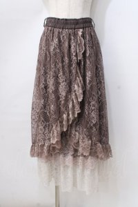 axes femme / ラッフルフリルレーススカート F ブラウン Y-25-08-23-172-AX-SK-SZ-ZY