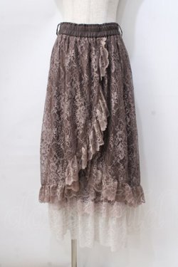 画像1: axes femme / ラッフルフリルレーススカート F ブラウン Y-25-08-23-172-AX-SK-SZ-ZY
