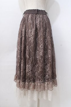 画像2: axes femme / ラッフルフリルレーススカート F ブラウン Y-25-08-23-172-AX-SK-SZ-ZY