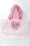 Maison de FLEUR / ロココフリルハンドルトートバッグ  ピンク Y-25-08-23-027-LO-BG-SZ-ZY