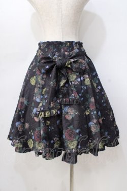 画像2: axes femme kawaii / クラシックブーケ柄スカート M 黒 Y-25-08-23-174-AX-SK-SZ-ZY