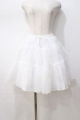 axes femme kawaii / ボリュームオーガンジーパニエ M 白 Y-25-08-23-177-AX-SK-SZ-ZY