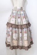 axes femme kawaii / ティティ×ベアファミリースカート  ブラウン Y-25-08-23-178-AX-SK-SZ-ZY