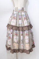 axes femme kawaii / ティティ×ベアファミリースカート  ブラウン Y-25-08-23-178-AX-SK-SZ-ZY