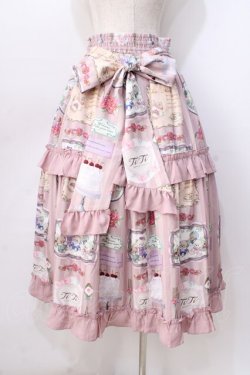 画像2: axes femme kawaii / ティティ×ベアファミリースカート  ピンク Y-25-08-23-179-AX-SK-SZ-ZY