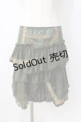 OZZ ANGELO / 異素材切替フリルスカート  カーキ Y-25-08-23-185-OO-SK-SZ-ZY