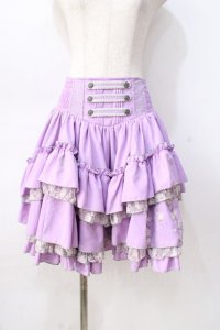 Ozz oneste / 枝垂れ桜刺繍ボリュームスカート  パープル Y-25-08-23-186-OO-SK-SZ-ZY