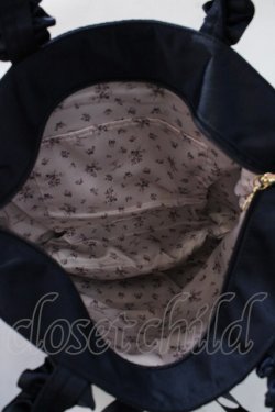 画像3: Maison de FLEUR / ブランドロゴフリルハンドルトートMバッグ  紺 Y-25-08-23-029-LO-BG-SZ-ZY