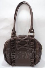 axes femme kawaii / ツインリボンラウンドバッグ  ブラウン Y-25-08-23-032-AX-BG-SZ-ZY