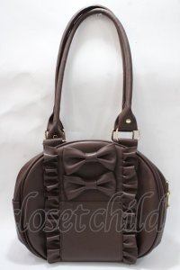 axes femme kawaii / ツインリボンラウンドバッグ  ブラウン Y-25-08-23-032-AX-BG-SZ-ZY