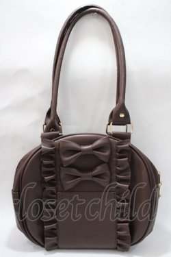 画像1: axes femme kawaii / ツインリボンラウンドバッグ  ブラウン Y-25-08-23-032-AX-BG-SZ-ZY
