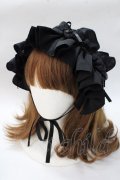 MARBLE / ボリュームフリル＆レースヘッドドレス  黒 Y-25-08-23-038-GO-AC-SZ-ZY