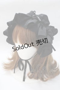 MARBLE / ボリュームフリル＆レースヘッドドレス  黒 Y-25-08-23-038-GO-AC-SZ-ZY