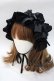 画像1: MARBLE / ボリュームフリル＆レースヘッドドレス  黒 Y-25-08-23-038-GO-AC-SZ-ZY (1)