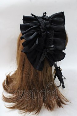 画像3: MARBLE / ボリュームフリル＆レースヘッドドレス  黒 Y-25-08-23-038-GO-AC-SZ-ZY
