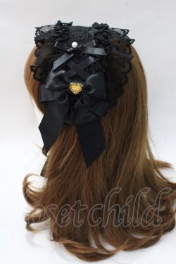 画像2: Angelic Pretty / レースハートチャームバラレースヘッドドレス  黒×黒 Y-25-08-23-039-AP-AC-SZ-ZY