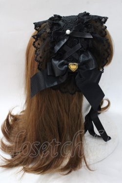 画像3: Angelic Pretty / レースハートチャームバラレースヘッドドレス  黒×黒 Y-25-08-23-039-AP-AC-SZ-ZY