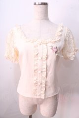 LIZ LISA / バラ刺繍スクエアブラウス 0 アイボリー Y-25-08-26-006-LO-BL-SZ-ZI