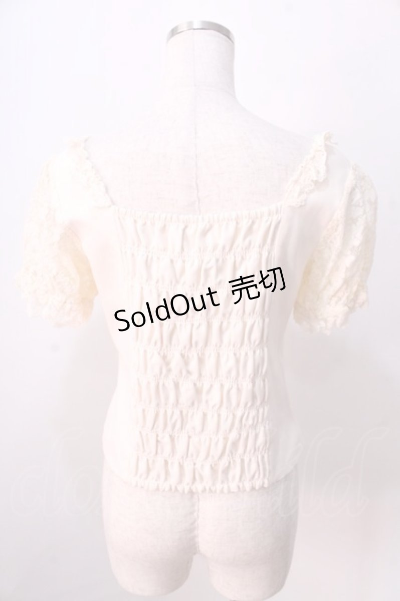 画像2: LIZ LISA / バラ刺繍スクエアブラウス 0 アイボリー Y-25-08-26-006-LO-BL-SZ-ZI (2)