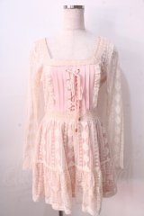 LIZ LISA / 編み上げレースワンピース 0 ピンク Y-25-08-26-052-LO-OP-SZ-ZT010