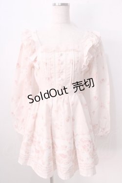 画像1: LIZ LISA / ピクニック柄エプロンワンピース 0 ピンク Y-25-08-26-053-LO-OP-SZ-ZY