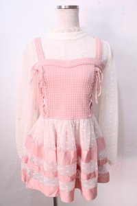 LIZ LISA / ハートドットWレースアップワンピース 0 ピンク Y-25-08-26-054-LO-OP-SZ-ZT024