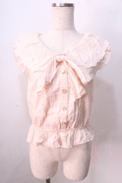 画像1: LIZ LISA / バラ刺繍ドビードットノースリーブブラウス 0 ピンク Y-25-08-26-008-LO-BL-SZ-ZY